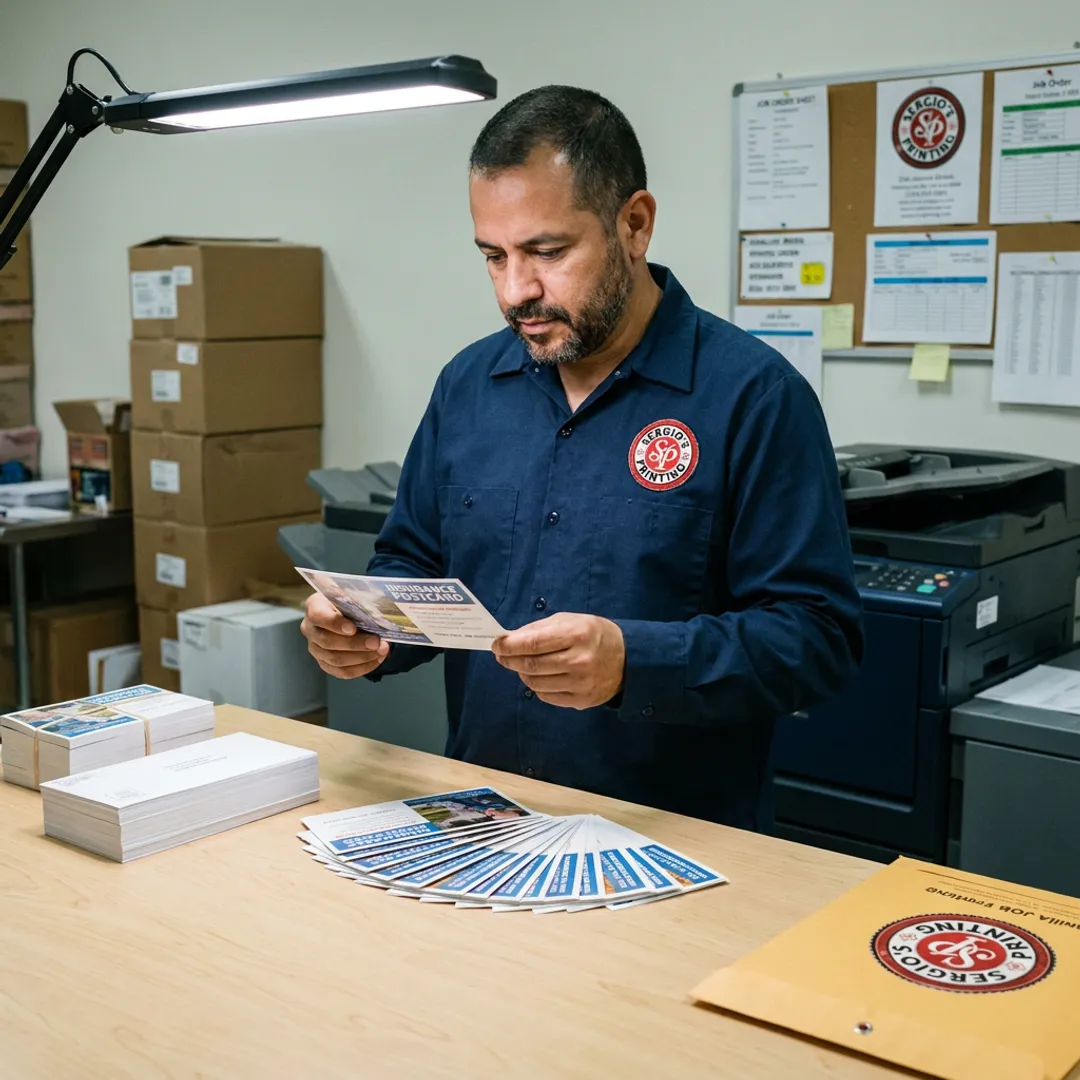 Print shop preparing insurance mailers