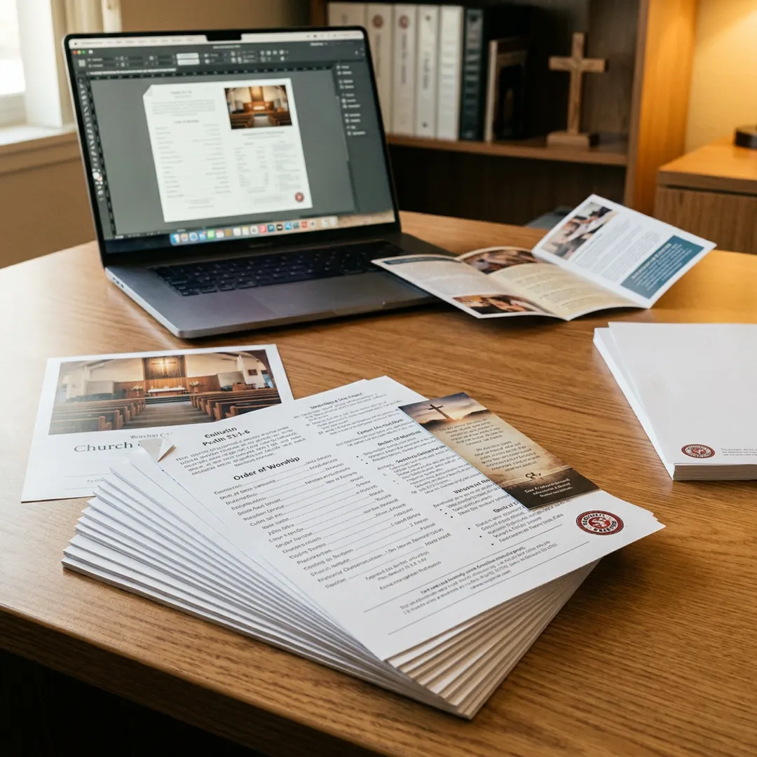 Church bulletin design and print layout
