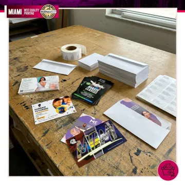 Printed direct mail postcards ready for mailing