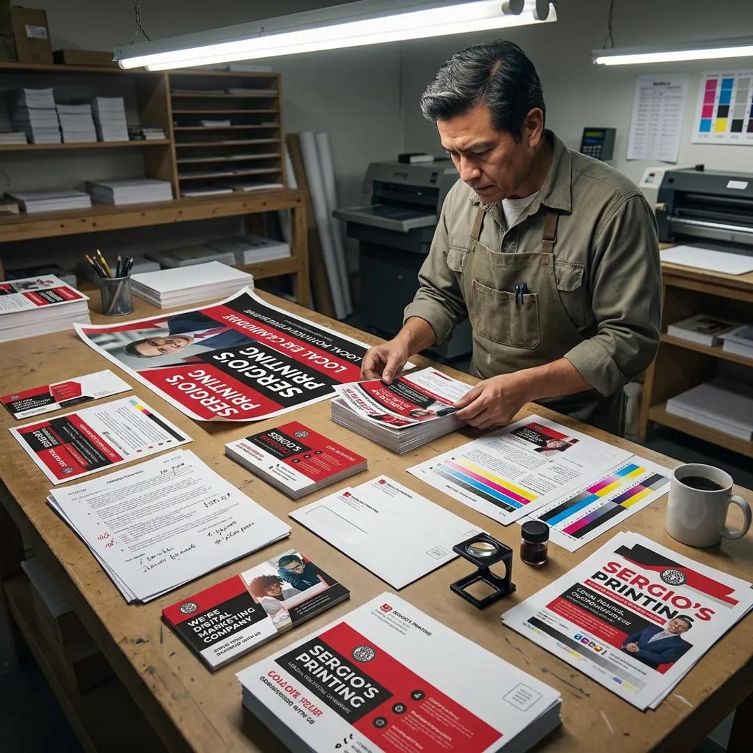 Campaign materials being reviewed before printing