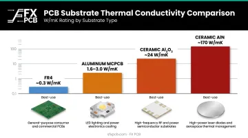 PCB substrate thermal conductivity comparison chart for DOB LED board design