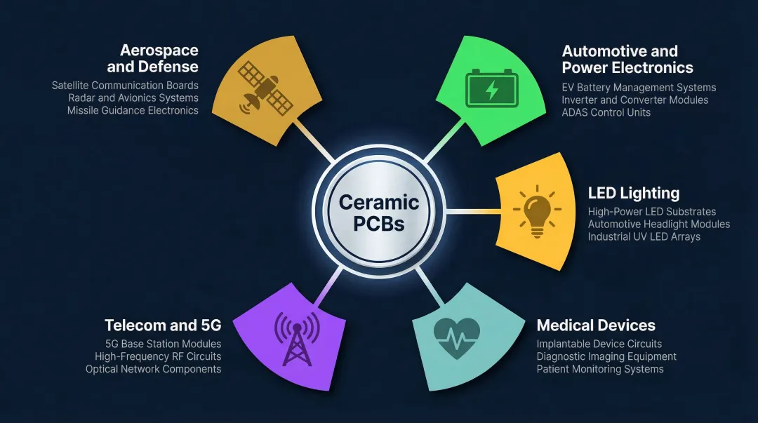 Ceramic PCB applications across aerospace automotive LED medical and telecom industries