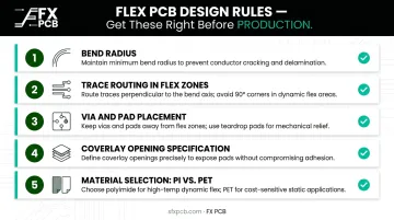 Five key flexible PCB design rules checklist for successful DFM compliance