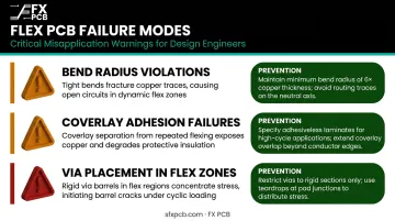 Three common flexible PCB design failure modes and prevention strategies diagram