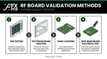 Four RF PCB validation methods TDR VNA coupons and bare board electrical testing