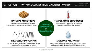 Four factors causing dielectric constant Dk variation in RF PCB materials