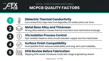Five key MCPCB manufacturing quality factors affecting thermal performance and field reliability