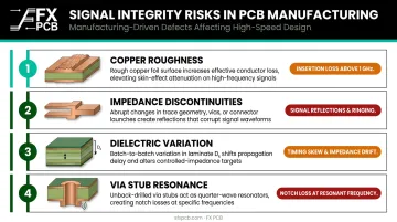 Four manufacturing signal integrity risks in high frequency PCB fabrication