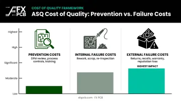 PCB quality cost comparison prevention versus internal and external failure costs