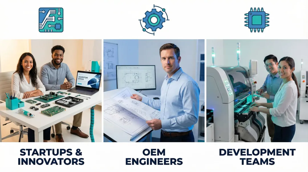 Three distinct customer groups benefiting from low volume PCB assembly services