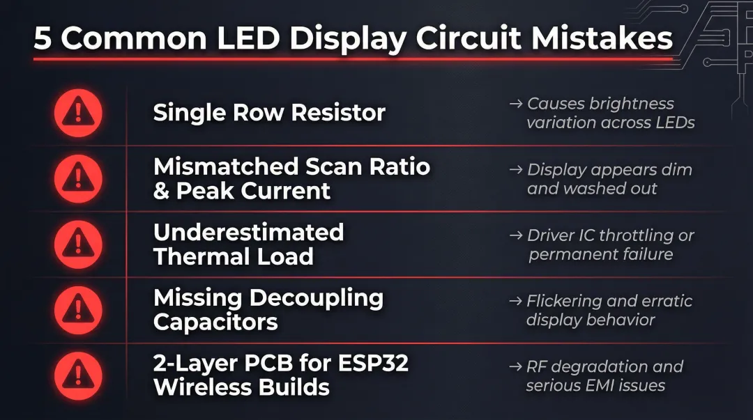 Five common LED display board circuit design mistakes and how to avoid them