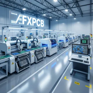 Full-service PCB assembly and manufacturing facility showing SMT lines and quality inspection