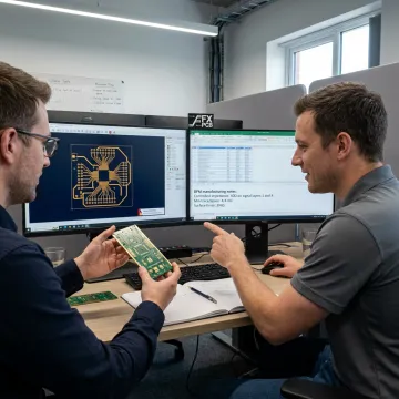 PCB engineering team checking production files