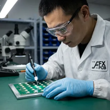 LED PCB board with mounted diodes