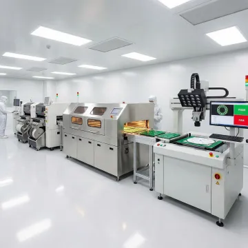 SMT PCBA production line showing automated assembly and inspection process at SFX PCB