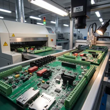 Double-sided PCB assembly on electronics manufacturing line