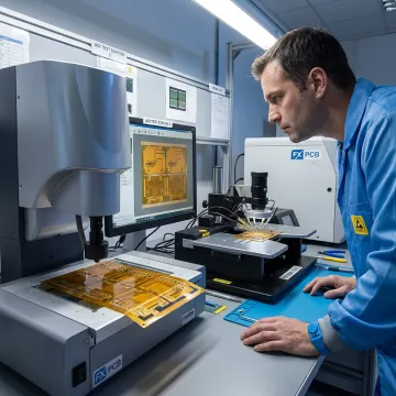 Flex circuit testing process in electronics lab
