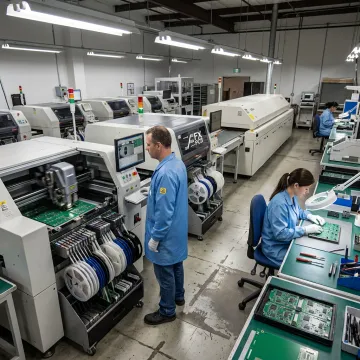 Fast PCB assembly production line