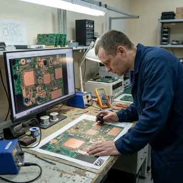 Engineer reviewing metal core PCB manufacturability