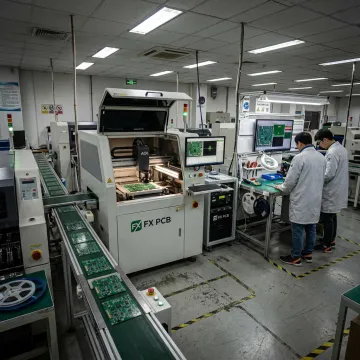 PCB assembly process with inspection equipment