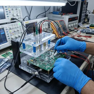 PCBA functional testing process with probes and test fixtures
