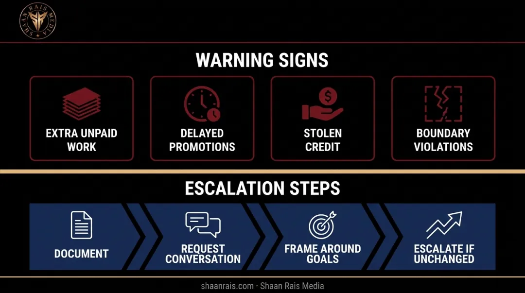 warning signs of an exploitative manager and how to escalate the pattern