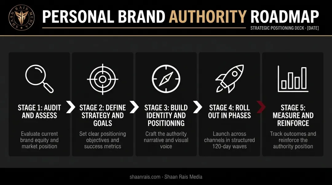 5-stage brand transformation framework from audit to measurement process