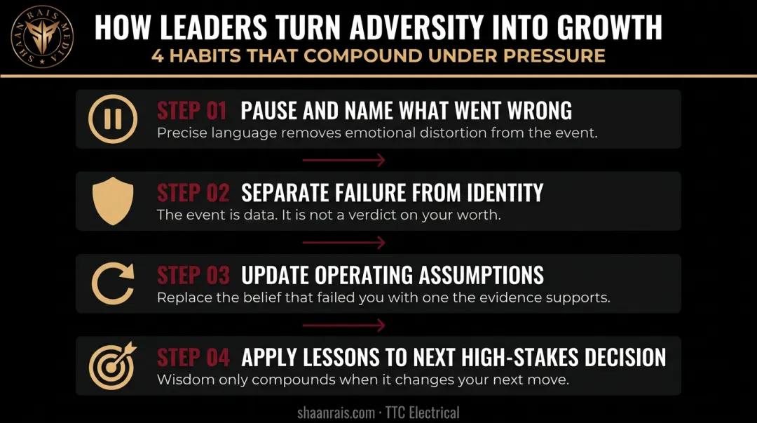 Four leader habits for converting adversity into growth and lasting lessons