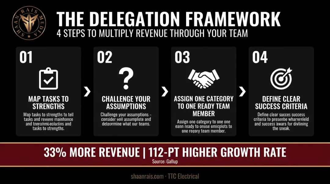 4-step delegation framework for entrepreneurial leaders with trust and growth outcomes