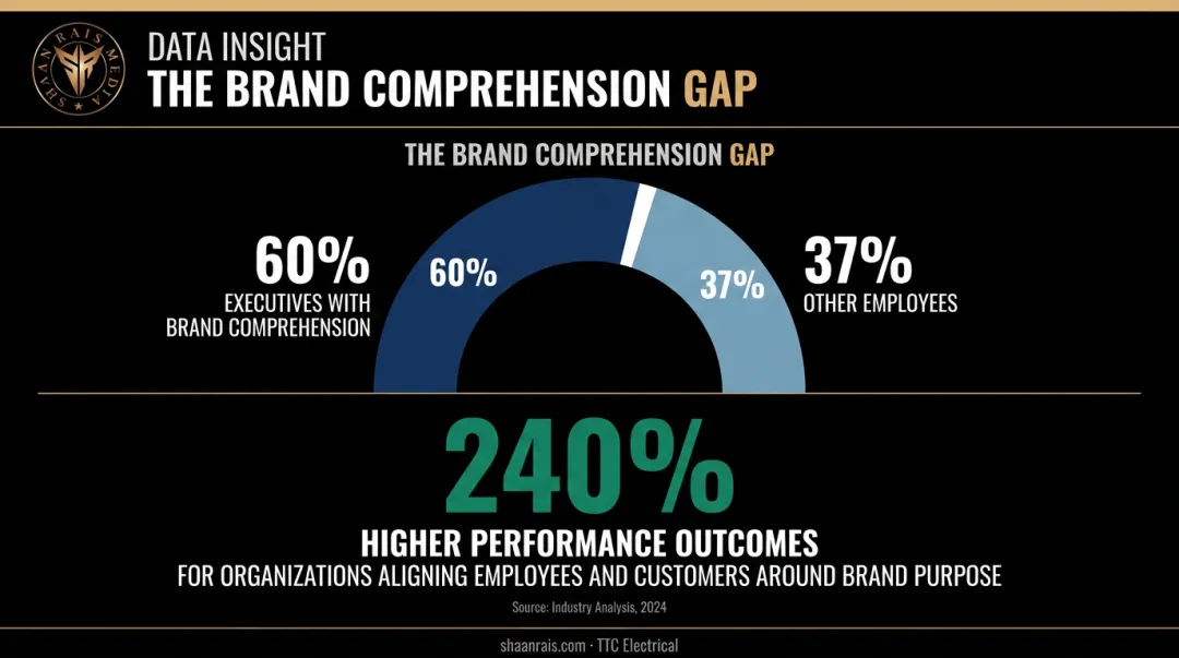 Brand comprehension gap statistics executives versus employees and performance outcomes data