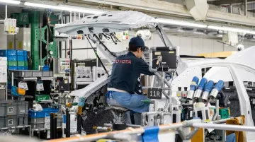 Toyota automotive assembly line demonstrating lean manufacturing production system