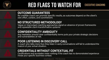 Five executive coach red flags warning signs checklist for leaders