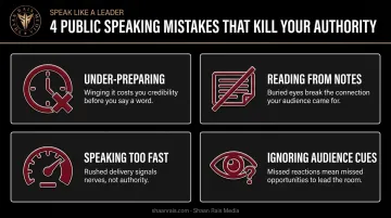 Four common public speaking mistakes that undermine delivery and audience connection