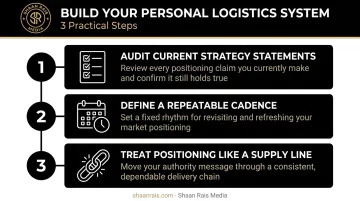 Three-step logistics system audit cadence and positioning framework for professionals