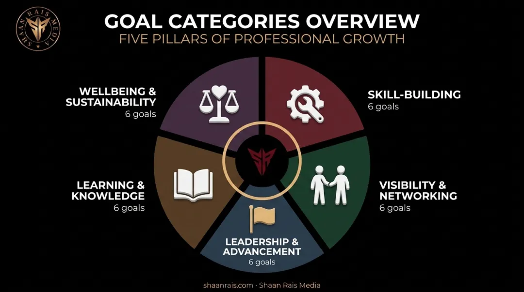 30 short-term professional development goal categories overview by theme