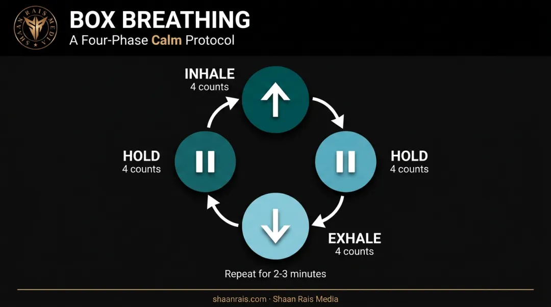box breathing four-phase technique for pre-speech nerve management