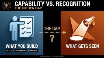 Skill versus visibility gap diagram showing capability without recognition