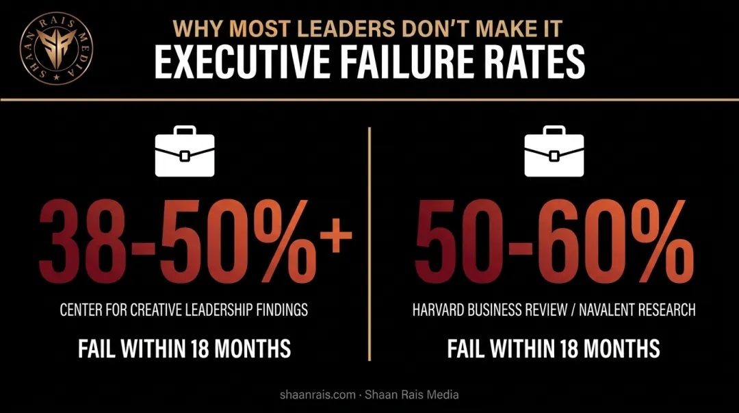 Executive failure rate statistics within first 18 months of role