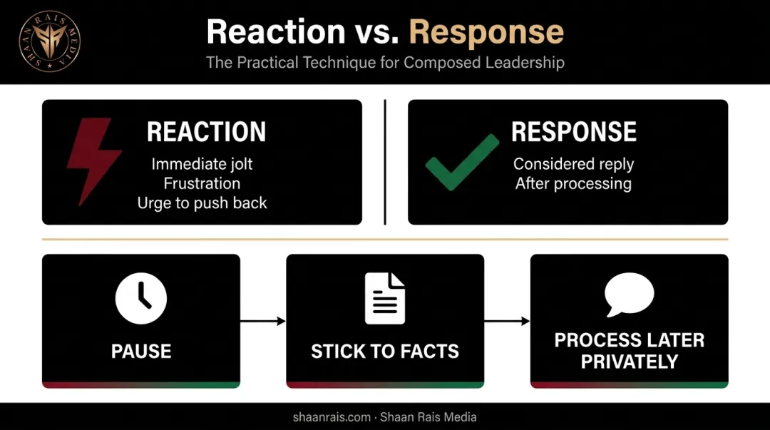 reaction versus response comparison technique for professional communication