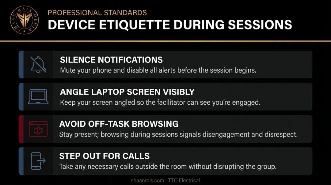 Four session device etiquette rules for professional conference attendees