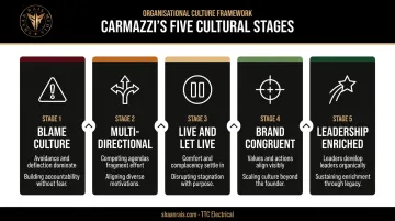 Five stages of workplace culture diagnostic framework from blame to leadership enriched