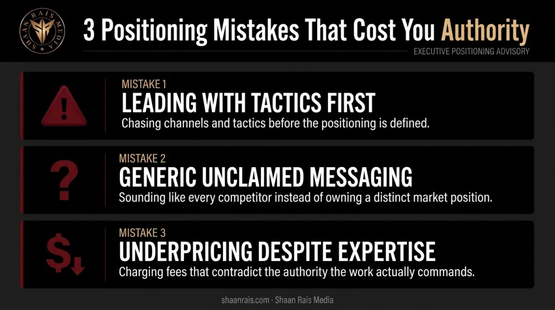 Three common mistakes undermining authority positioning comparison chart