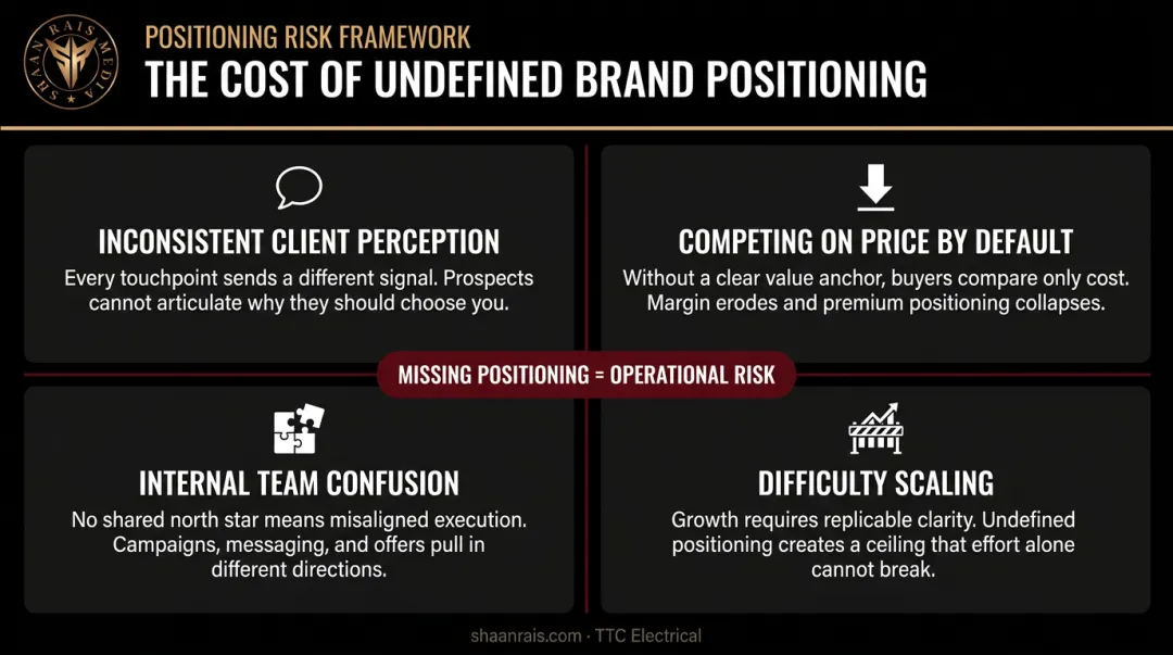 Four consequences of missing brand positioning for service businesses infographic