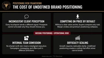 Four consequences of missing brand positioning for service businesses infographic