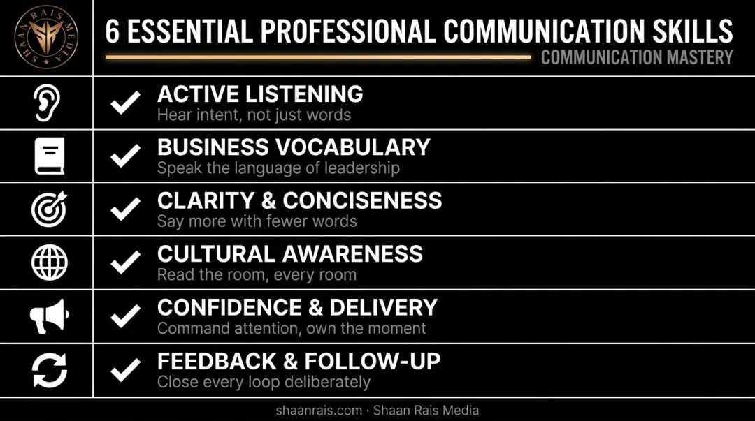 Essential English communication skills checklist for workplace credibility