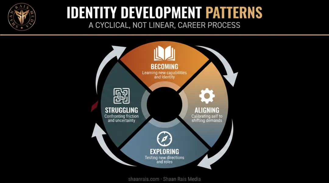 Four recurring patterns of professional identity development becoming aligning exploring struggling
