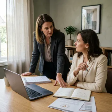 Executive coach working with a woman leader