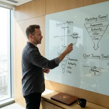 Brand strategist mapping business positioning process