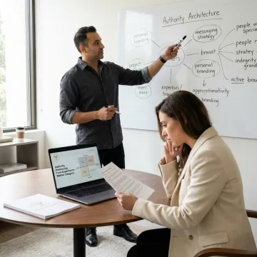 Communication consultant mapping messaging strategy