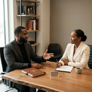 Black entrepreneur in business coaching strategy session